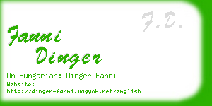 fanni dinger business card